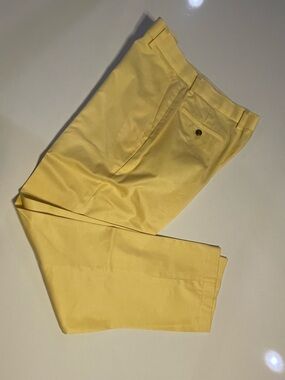 Brooks Brothers Sunny Yellow Flat-Front Chinos